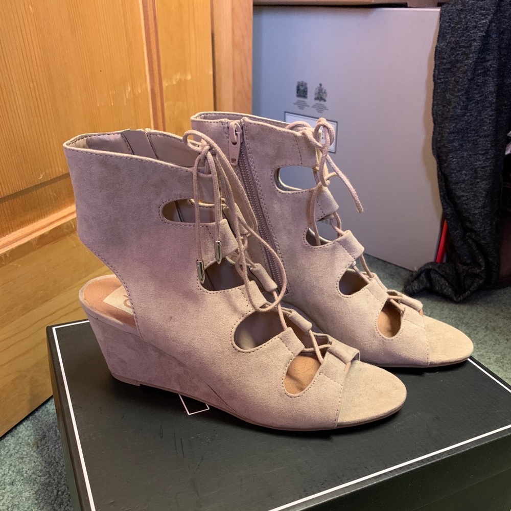 Open toed wedges. Never worn.